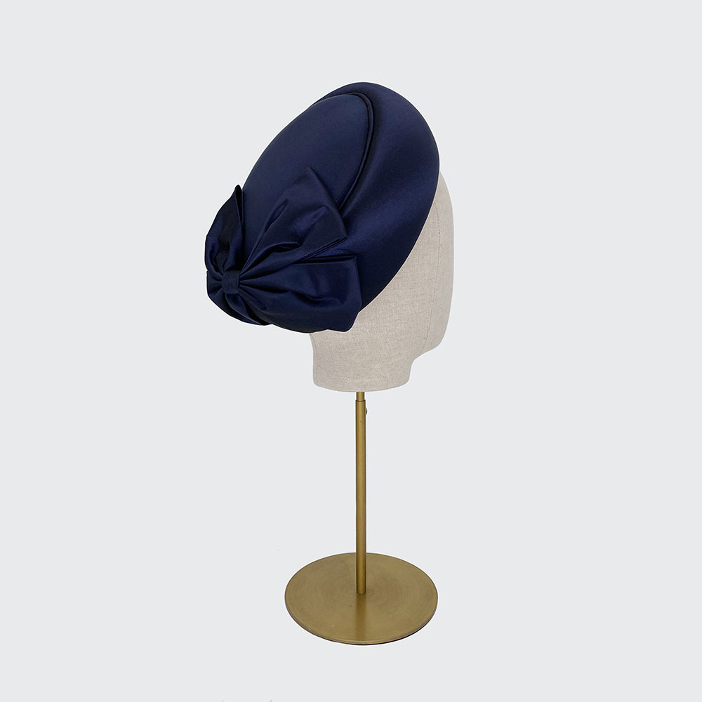 Silk Jackie O pillbox with double bow