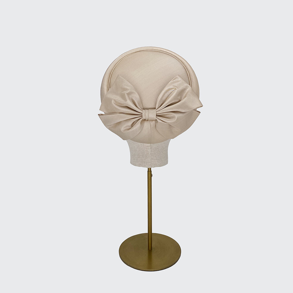 Silk Jackie O pillbox with double bow