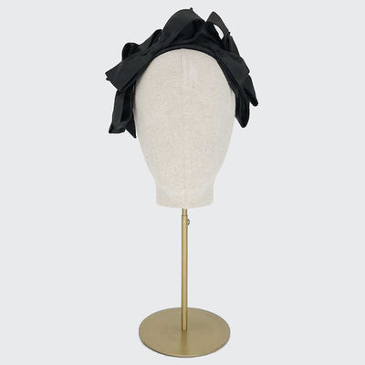 Black silk bow headband