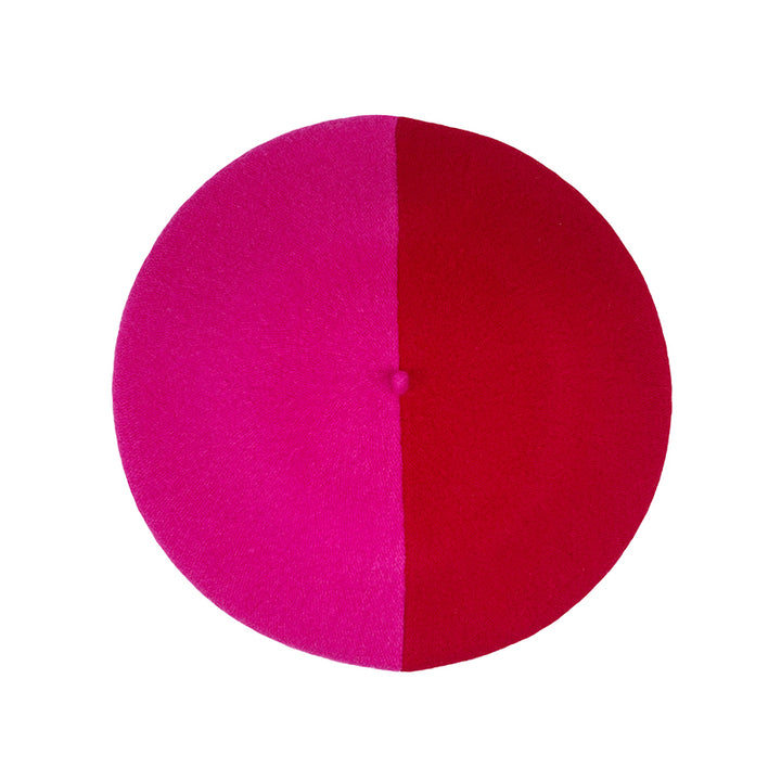 Photo of hot pink and red wool beret