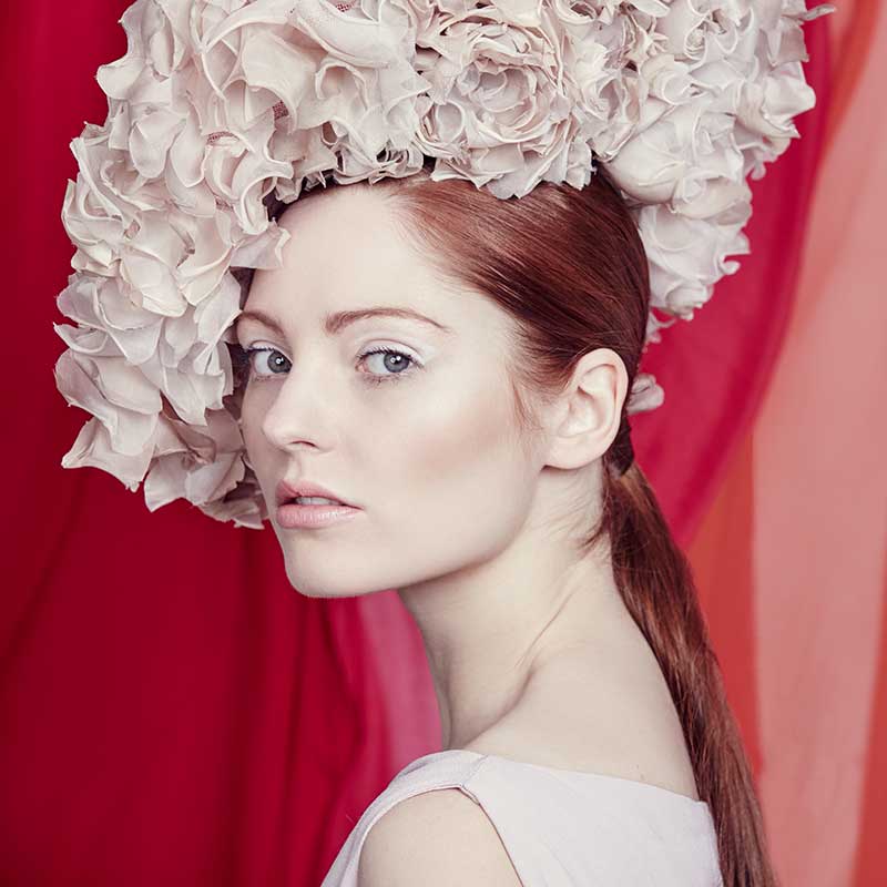 Apricot mesh petal sidesweep