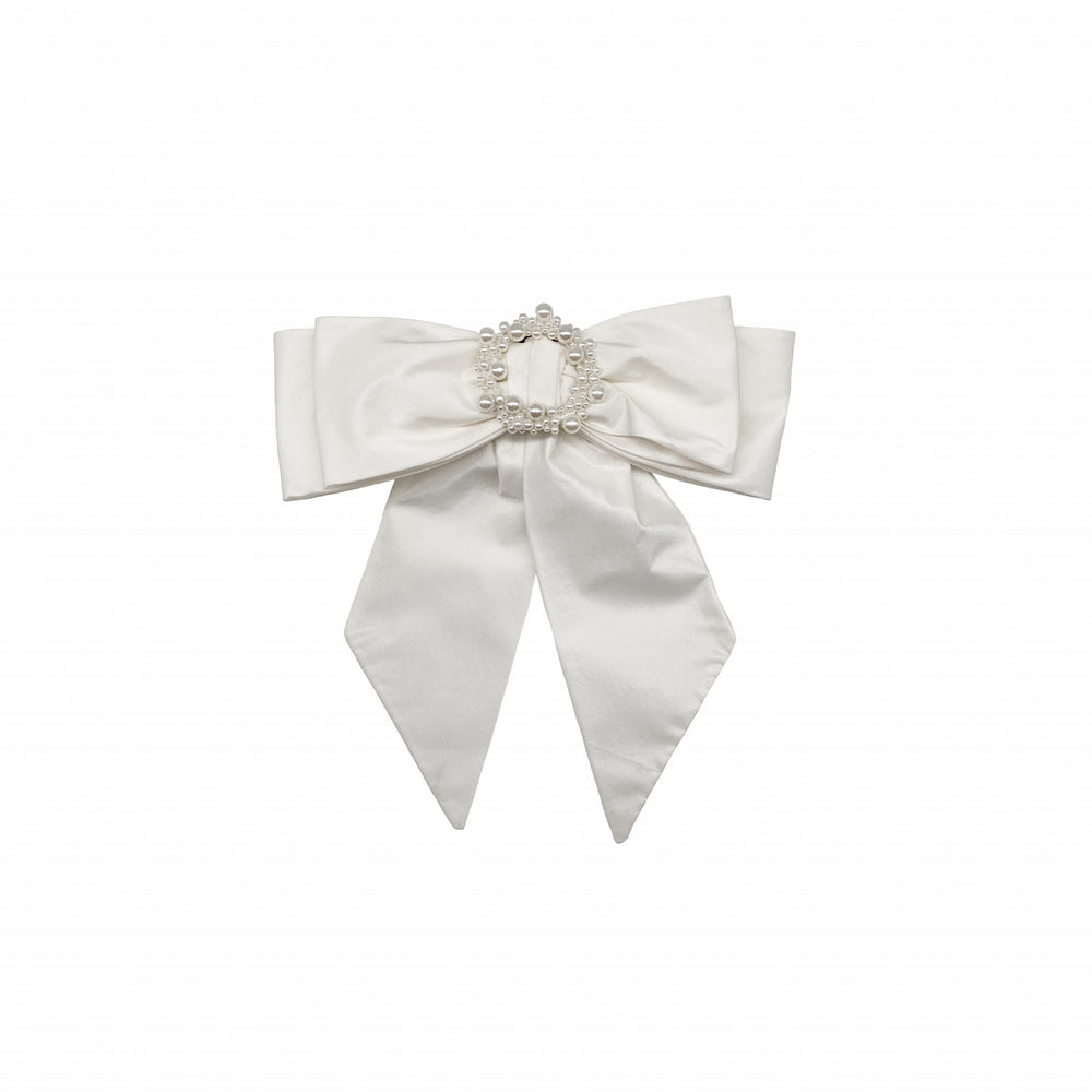 Large ivory bow with pearl beading