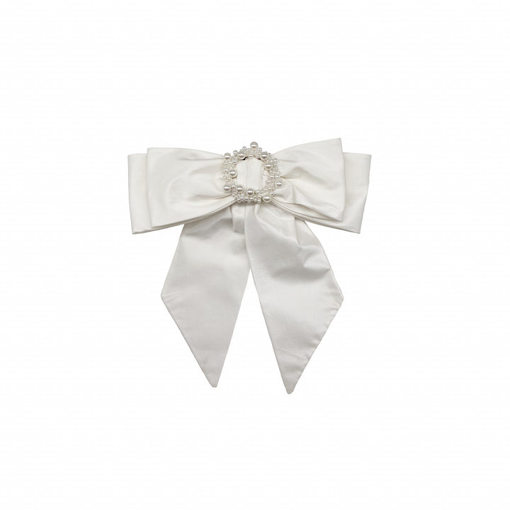 Large ivory bow with pearl beading